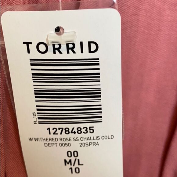 NWT Torrid Rose Cold Shoulder Blouse - Picture 9 of 11